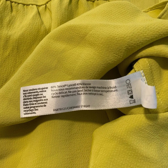 EILEEN FISHER NWOT Petite Drop Waist Tie Back Shirtdress in Yellow - Picture 8 of 9